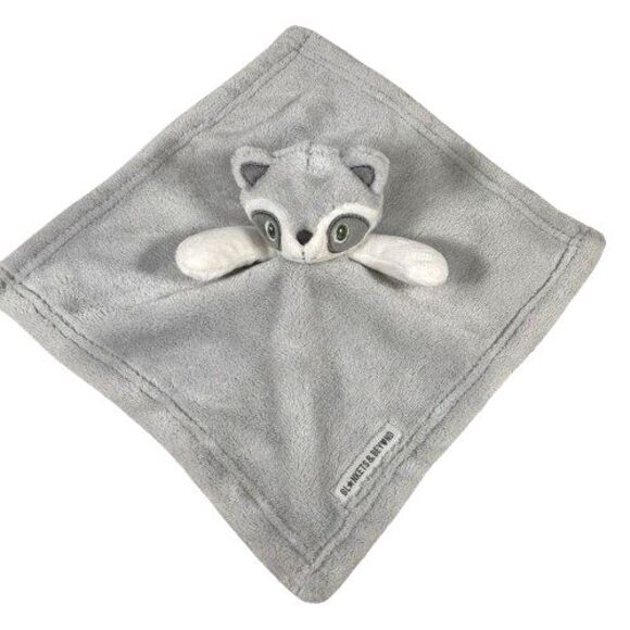 Blankets & Beyond Plush Raccoon Lovey Security Blanket Gray White 11 inches - Picture 1 of 10